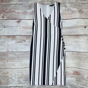 Banana Republic Knit Faux Wrap Stripped Sheath Dress Size 0 XS